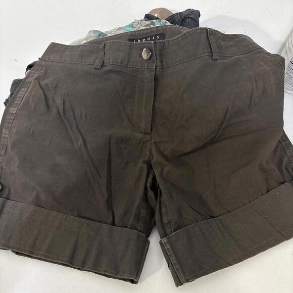 Ladies Brown Theory Shorts Cargo Style Sz 6 $160 - Picture 1 of 9